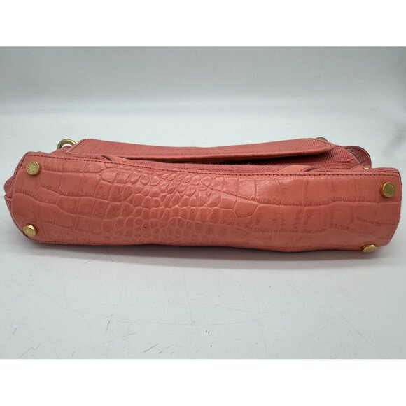 Charter Club Womens Shoulder Bag Coral Textured Faux Croc With Magnetic Closure - Picture 7 of 16